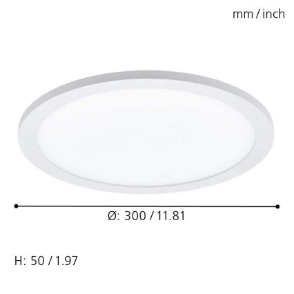 Eglo 33341 - Plafonnier LED RGBW dimmable SARSINA-C LED/16W/230V 2700-6500K Ø 30 cm + télécommande