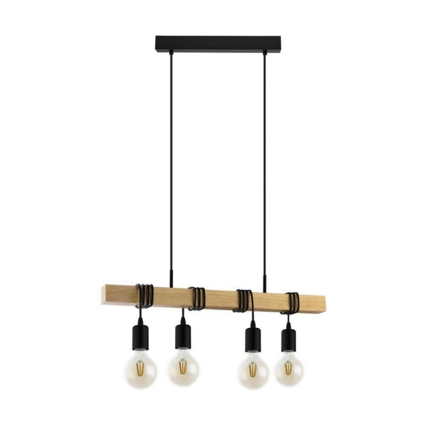 Eglo 33378 - Suspension filaire LED TOWNSHEND 4xE27/4W/230V 2200K beige/noir