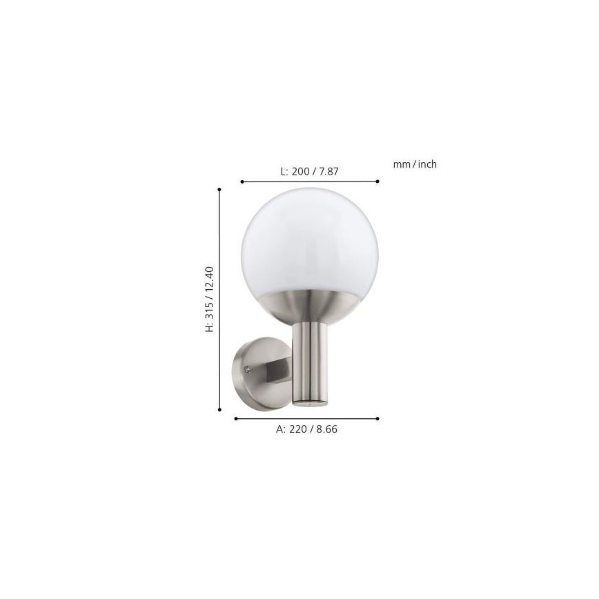 Eglo 33564 - Applique murale d'extérieur LED NISIA-C LED/9W/230V IP44