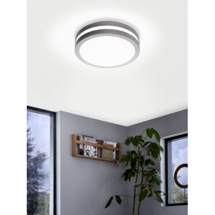 Eglo 33572 - plafonnier LED dimmable pour salle de bains LOCANA-C LED/14W/230V IP44 argenté