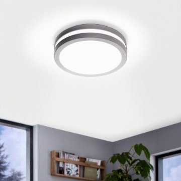 Eglo 33572 - plafonnier LED dimmable pour salle de bains LOCANA-C LED/14W/230V IP44 argenté