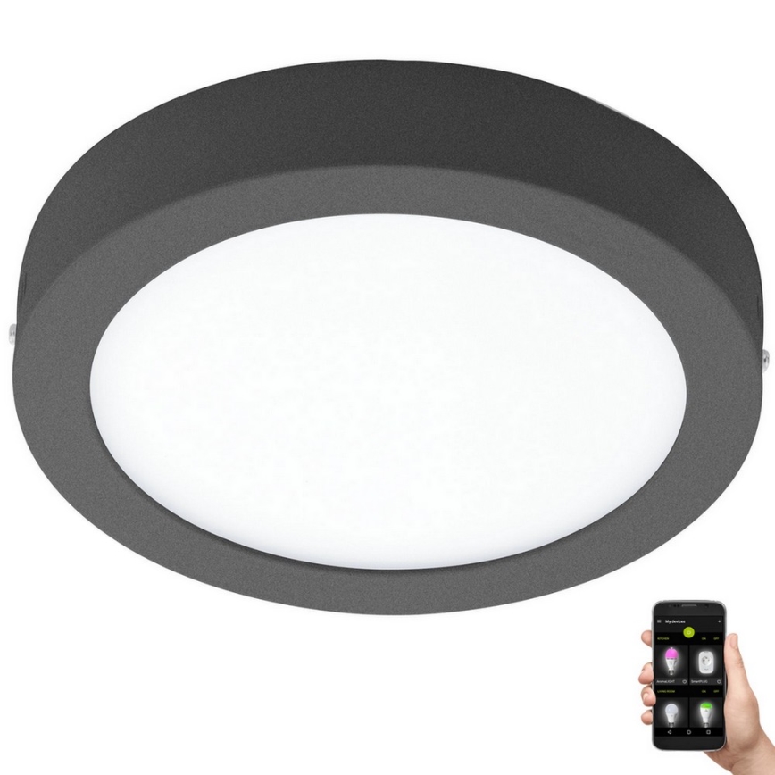 Eglo 33577 - Plafonnier à intensité variable LED ARGOLIS-C LED/16,5W/230V IP44 anthracite