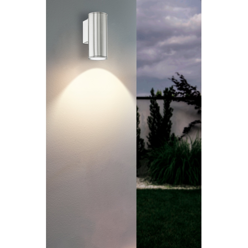 Eglo 33581 - Applique murale d'extérieur LED RGBW dimmable RIGA 1xGU10/5W/230V 2700-6500K IP44 chrome mat