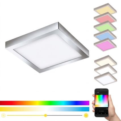 Eglo 33668-LED RGBW luminaire de salle de bains dimmable FUEVA-C 21W/230V 2700-6500K 30x30cm IP44