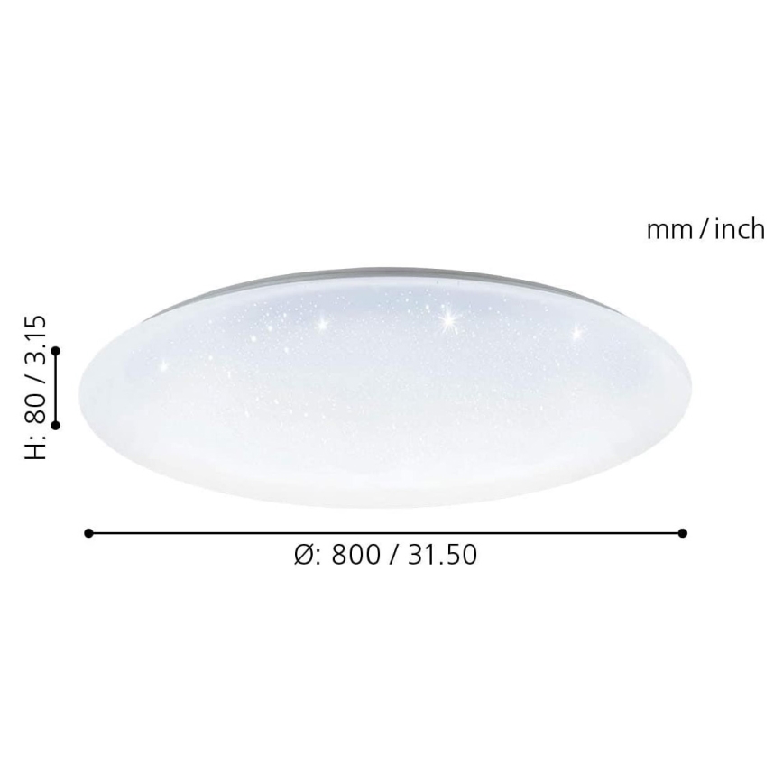 Eglo 33669 - Plafonier RGBW à intensité variable TOTARI-C LED/43W/230V 2700-6500K blanc + Télécommande