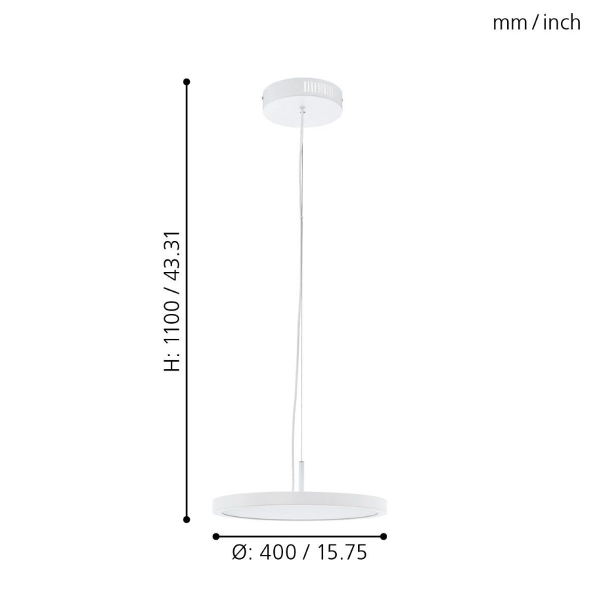 Eglo 33675 - Suspension filaire RGBW à intensité variable CERIGNOLA-C LED/21W/230V 2700-6500K + Télécommande