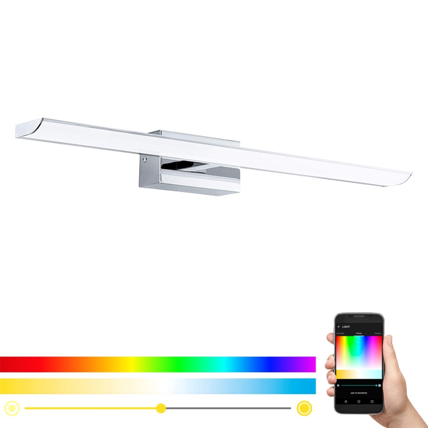 Eglo 33767 - Eclairage miroir salle de bain RGBW à intensité variable TABIANO-C LED/15,6W/230V 2700-6500K 60,5 cm IP44 + télécommande