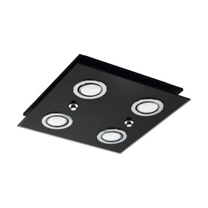 Eglo - Plafonnier LED 4xGU10/2,8W/230V 3000K noir