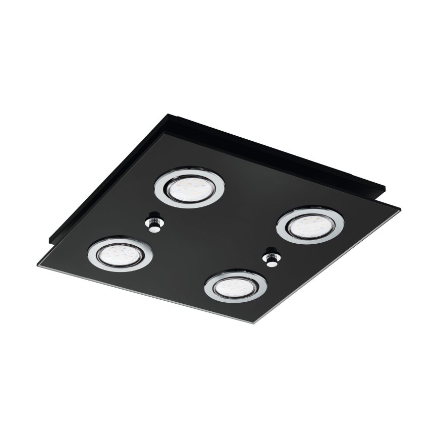 Eglo - Plafonnier LED 4xGU10/2,8W/230V 3000K noir