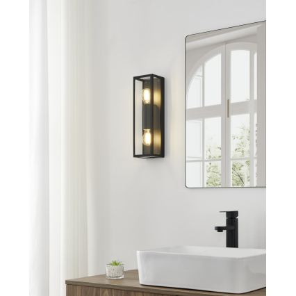 Eglo 33856 - Applique murale extérieure ALAMONTE 2xE27/60W/230V IP44 noire