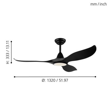 Eglo - Ventilateur de plafond LED/15W/230V + télécommande