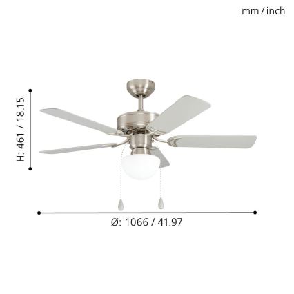 Eglo - Ventilateur de plafond 1xE27/40W/230V