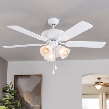 Eglo 35076 - Ventilateur de plafond LAS PALMAS 3xE27/40W/230V blanc