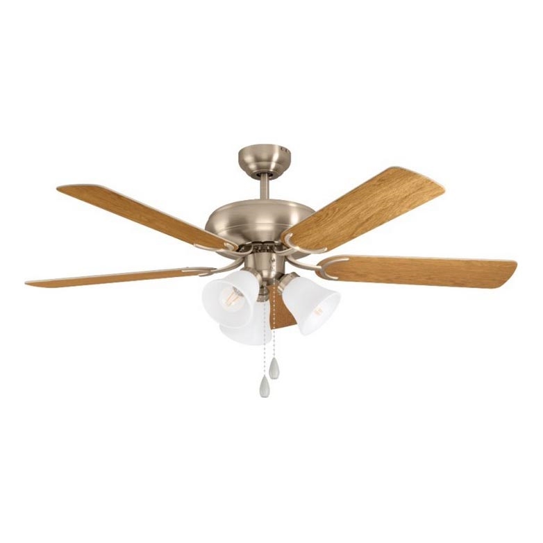 Eglo 35077 - Ventilateur de plafond LAS PALMAS 3xE27/40W/230V chrome mat/marron