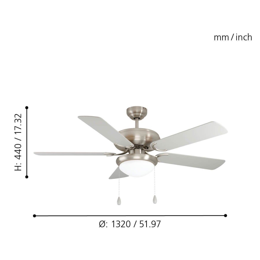 Eglo 35078 - Ventilateur de plafond BALLINA 2xE27/40W/230V