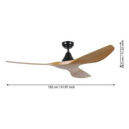Eglo - Ventilateur de plafond Ø 132 cm marron + télécommande