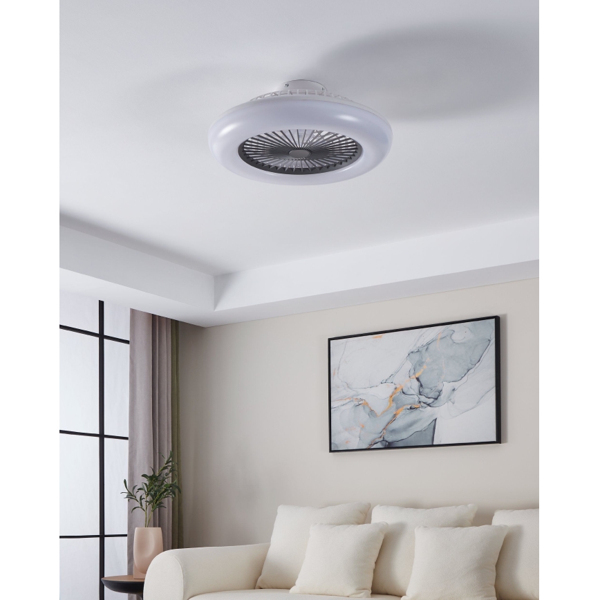 Eglo - ventilateur de plafond LED dimmable 3xLED/12,6W/230V 2700-6500K Ø 55 cm gris + télécommande