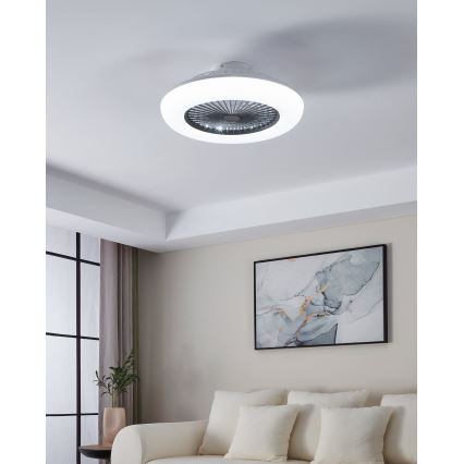 Eglo - ventilateur de plafond LED dimmable 3xLED/12,6W/230V 2700-6500K Ø 55 cm gris + télécommande