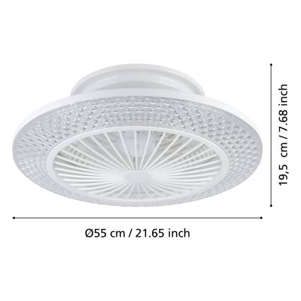 Eglo - Ventilateur de plafond LED dimmable 3xLED/12,6W/230V 2700-6500K Ø 55 cm blanc + télécommande
