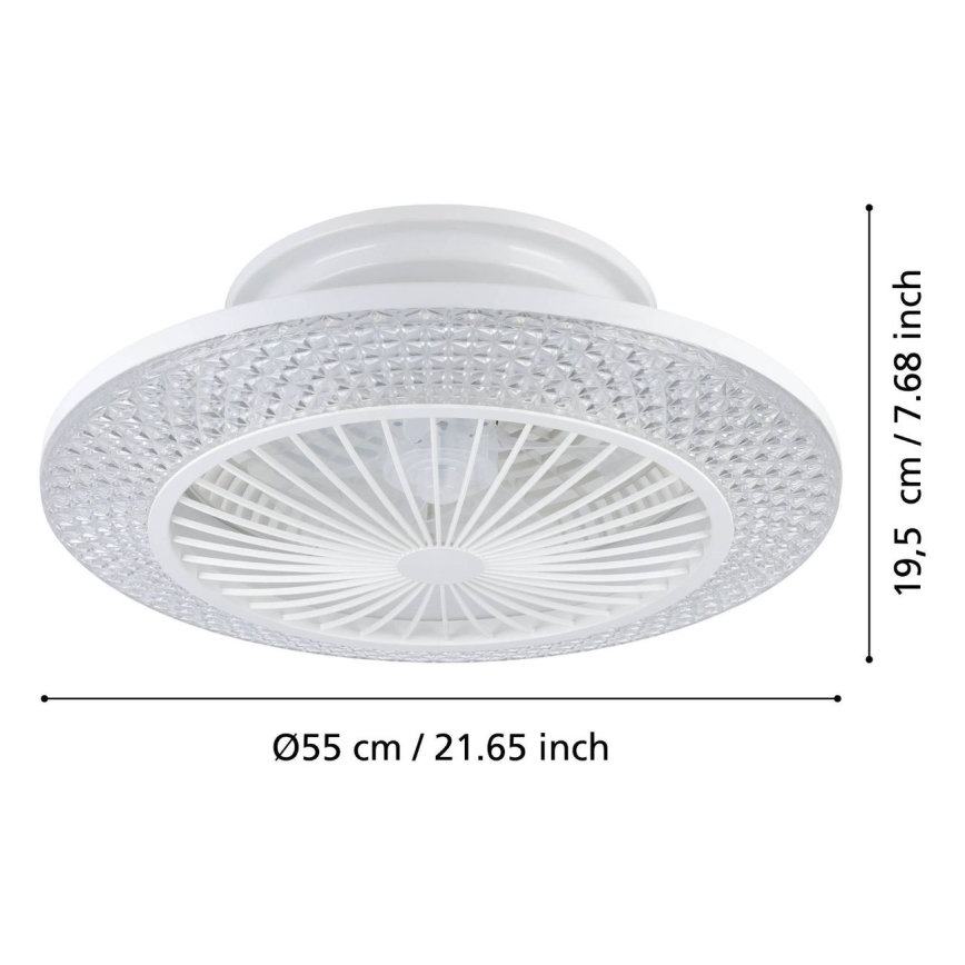 Eglo - Ventilateur de plafond LED dimmable 3xLED/12,6W/230V 2700-6500K Ø 55 cm blanc + télécommande