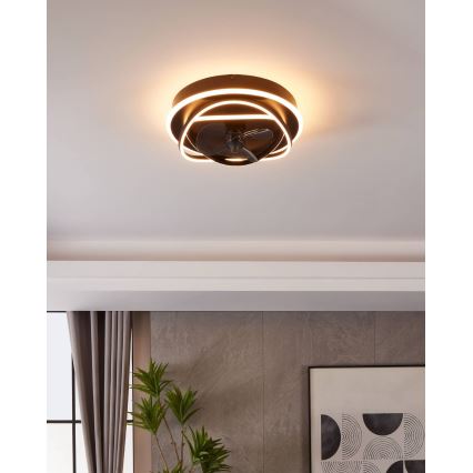 Eglo - Ventilateur de plafond LED dimmable 4xLED/9W/230V 2700-6500K Ø 50 cm noir + télécommande