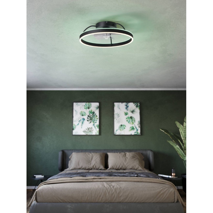 Eglo - Ventilateur de plafond LED RGBW dimmable LED/36W/230V 3000-6500K noir + télécommande
