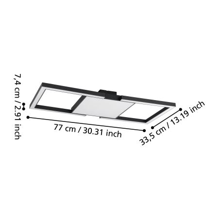 Eglo - Plafonnier à intensité variable LED/26,2W/230V 2700-6500K noir + Télécommande