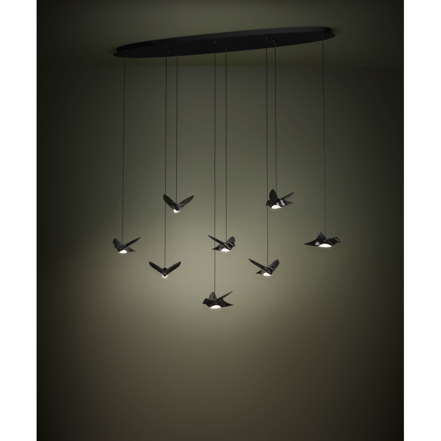 Eglo - Suspension filaire à intensité variable 8xLED/4,2W/230V 3000K noir