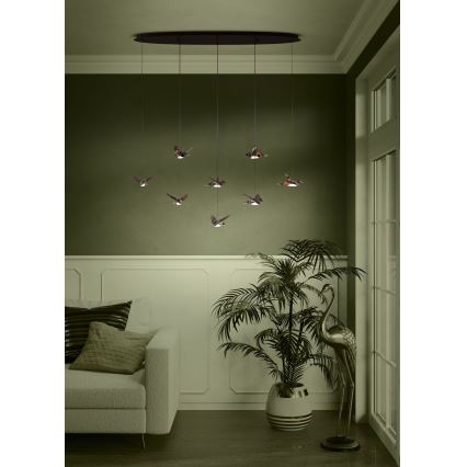 Eglo - Suspension filaire à intensité variable 8xLED/4,2W/230V 3000K noir