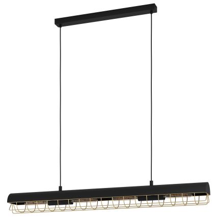 Eglo - Suspension filaire 4xE27/40W/230V noir/doré