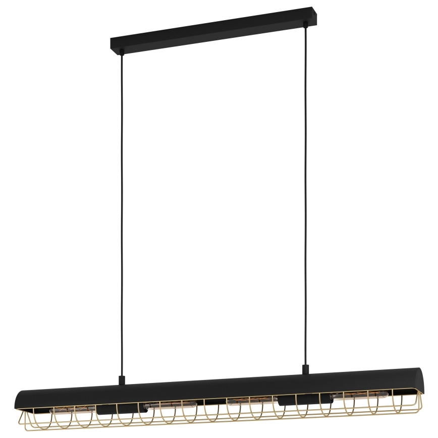 Eglo - Suspension filaire 4xE27/40W/230V noir/doré