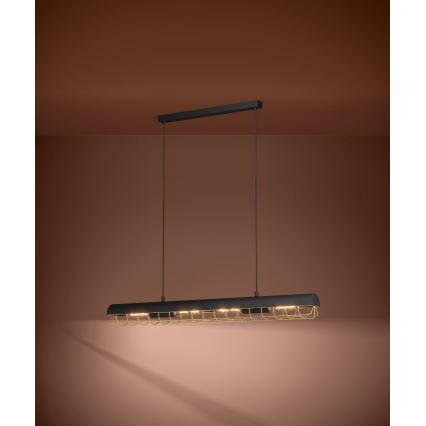 Eglo - Suspension filaire 4xE27/40W/230V noir/doré