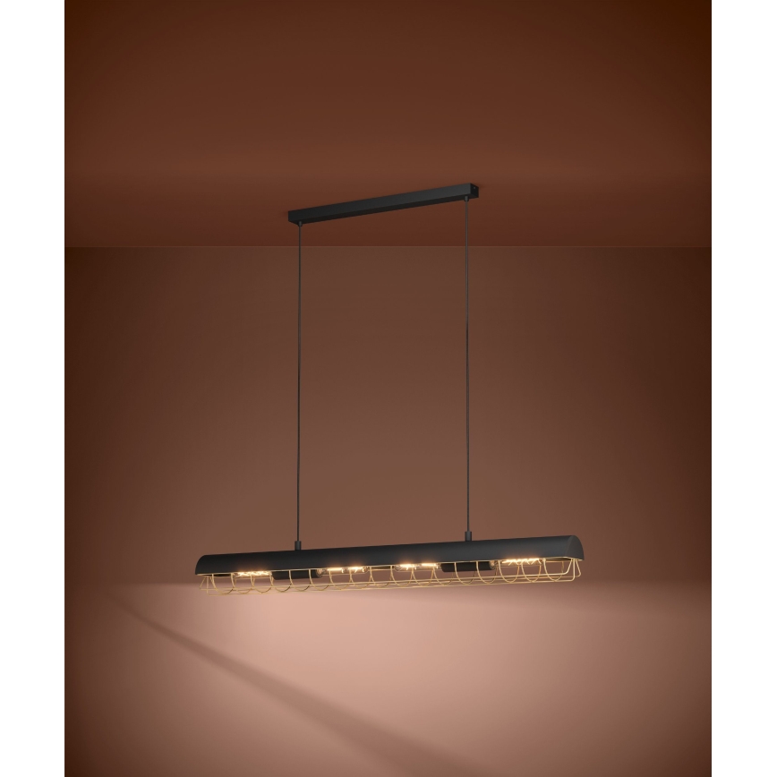 Eglo - Suspension filaire 4xE27/40W/230V noir/doré