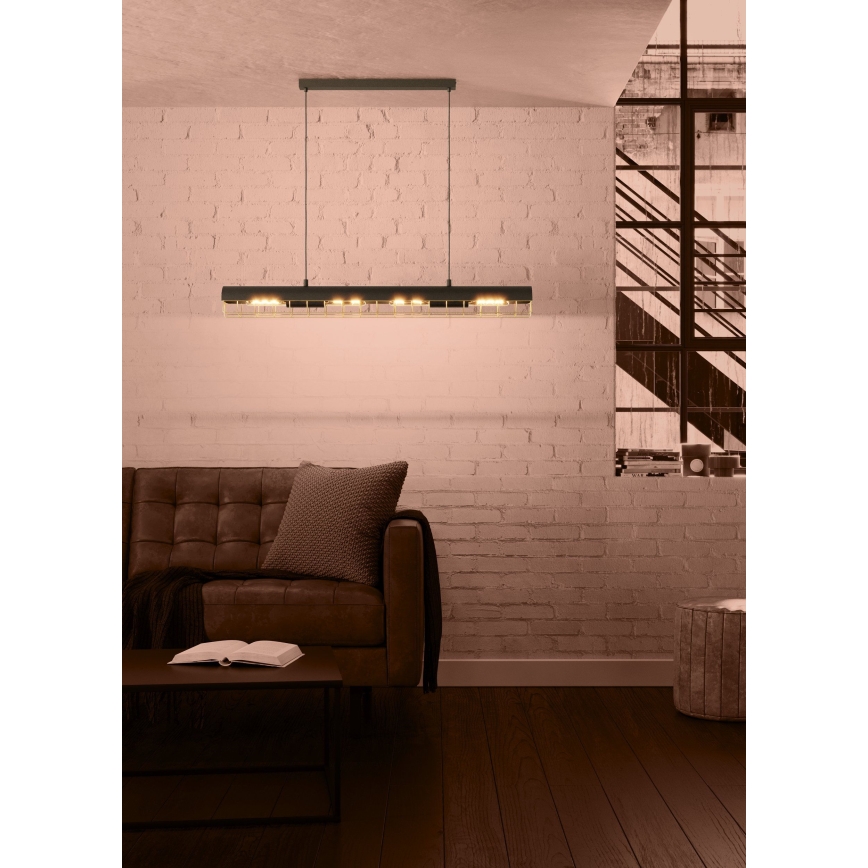Eglo - Suspension filaire 4xE27/40W/230V noir/doré