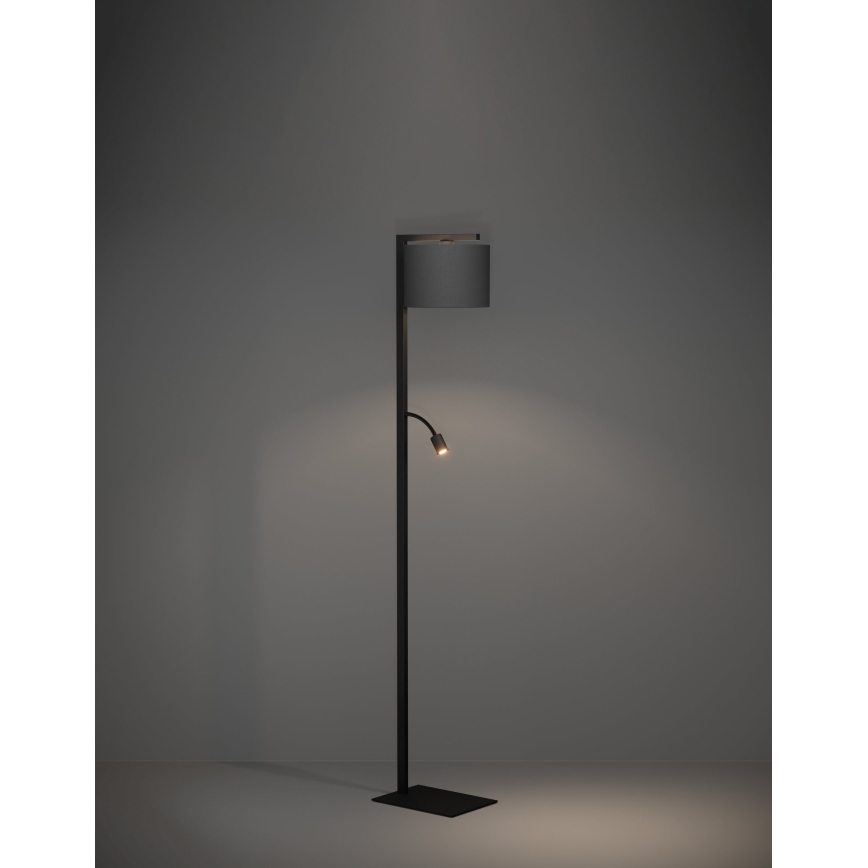 Eglo - Lampadaire 1xE27/40W/230V + LED/3,8W 3000K noir