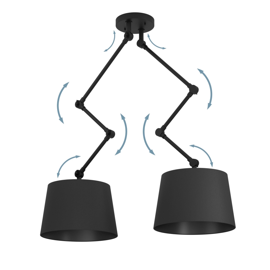 Eglo - Suspension-barre 2xE27/40W/230V noir