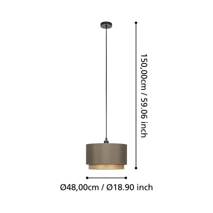 Eglo - Suspension filaire 1xE27/40W/230V marron
