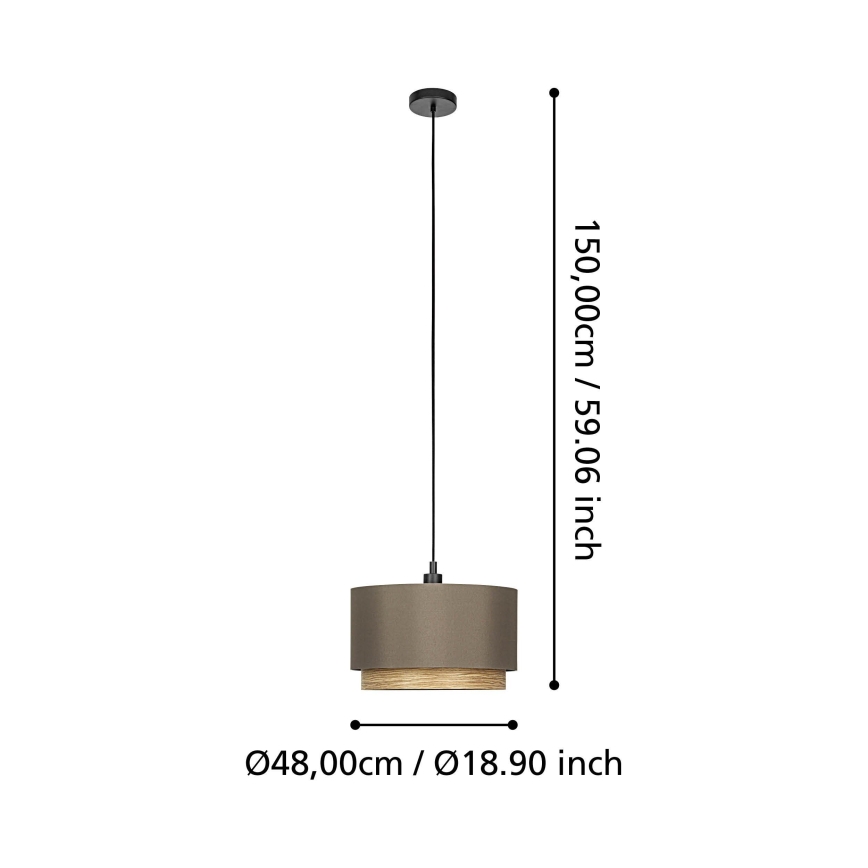 Eglo - Suspension filaire 1xE27/40W/230V marron