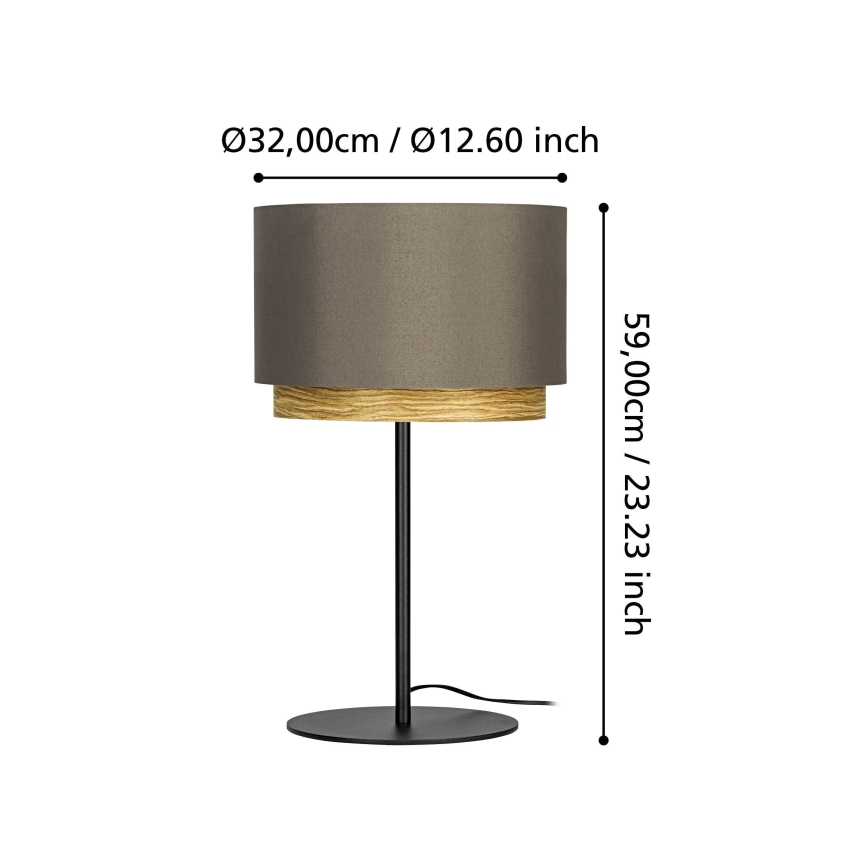 Eglo - Lampe de table 1xE27/40W/230V marron