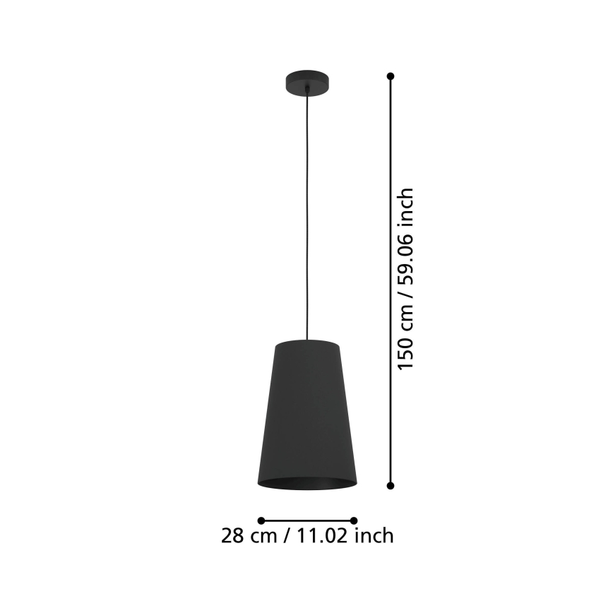 Eglo - Suspension filaire 1xE27/40W/230V noir