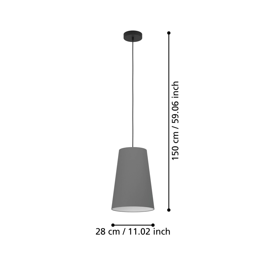 Eglo - Suspension filaire 1xE27/40W/230V gris