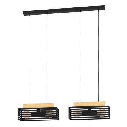 Eglo - Suspension filaire 4xE27/40W/230V noir/marron