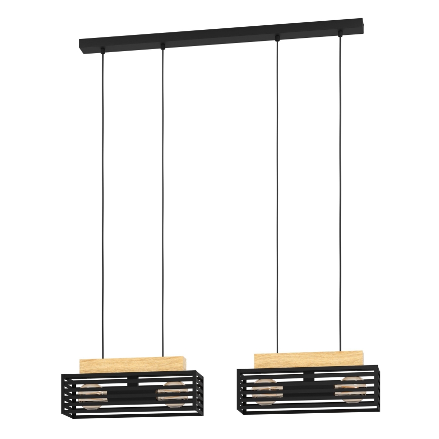 Eglo - Suspension filaire 4xE27/40W/230V noir/marron