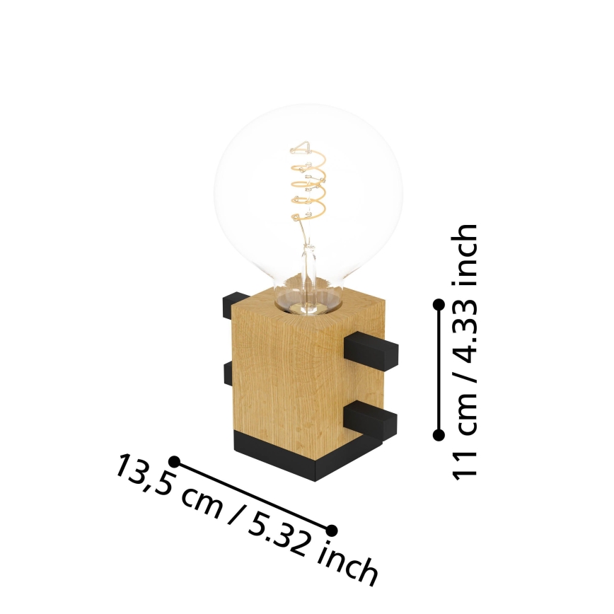 Eglo - Lampe de table 1xE27/40W/230V noir/marron