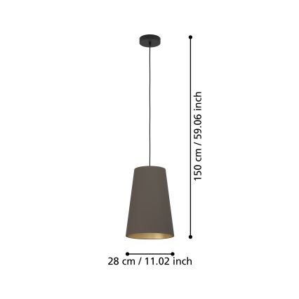 Eglo - Suspension filaire 1xE27/40W/230V marron
