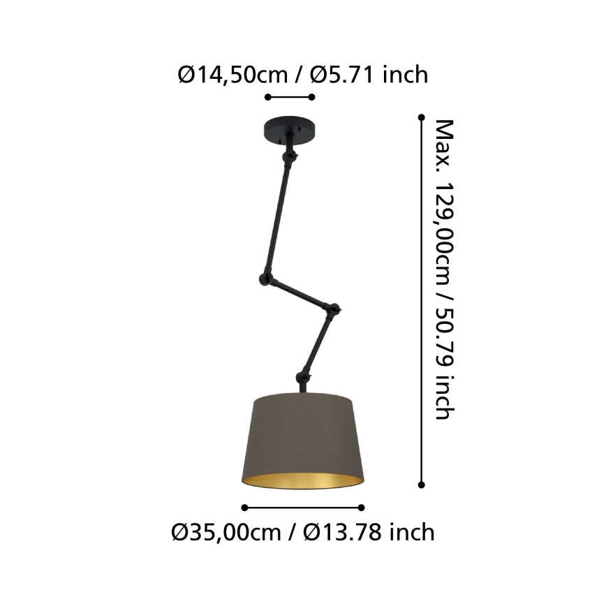 Eglo - Suspension-barre 1xE27/40W/230V marron
