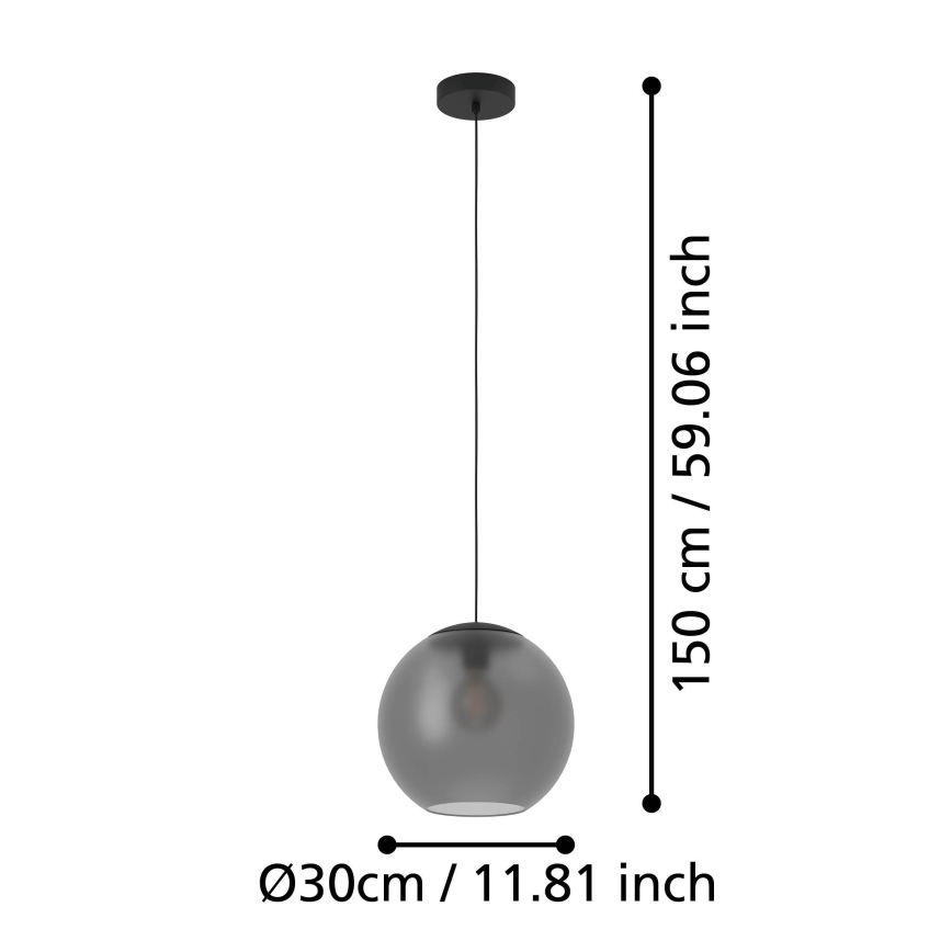 Eglo - Suspension filaire 1xE27/40W/230V fumé