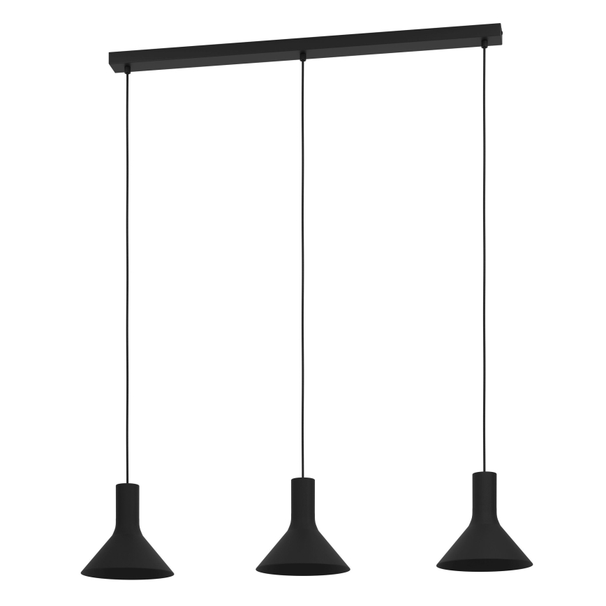 Eglo - Suspension filaire 3xE27/28W/230V noir