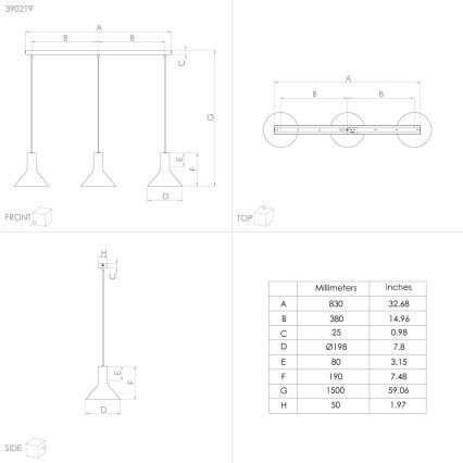 Eglo - Suspension filaire 3xE27/28W/230V noir