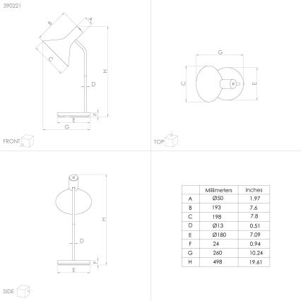 Eglo - Lampe de table 1xE27/28W/230V noir